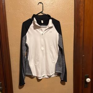 Under Armour White and Black Quarter-Zip Pullover